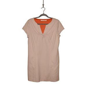 DIANE VON FURSTENBERG $385 Valda Wool Short Sleeve Dress Cream Size 12